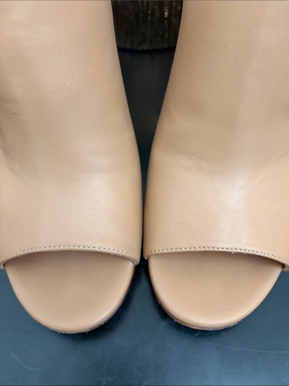 kate spade Tan Leather Open-Peep Toe Slingback Mules (3 1/2 in. Heels) - Picture 7 of 9